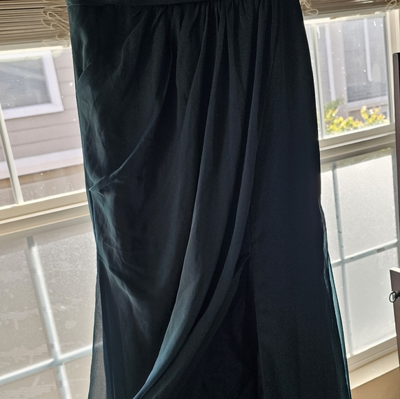 Azazie Women's Size 4 Dress Teal Emerald Green Chiffon - Picture 2 of 4